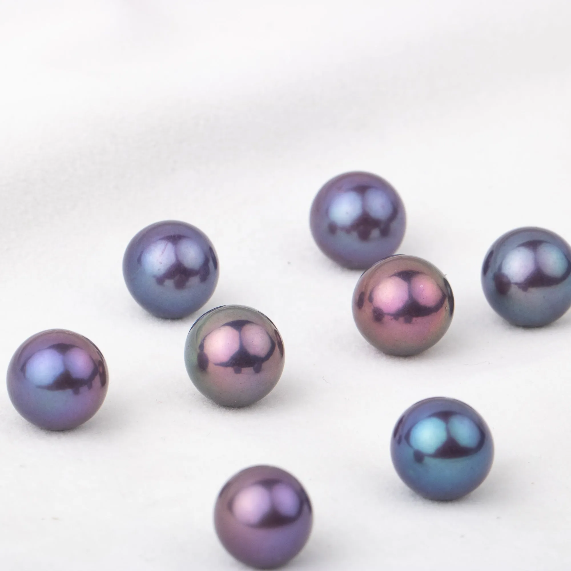 12-13mm cultured purple Edison Pearl High quality  loose freshwater pearl round shape