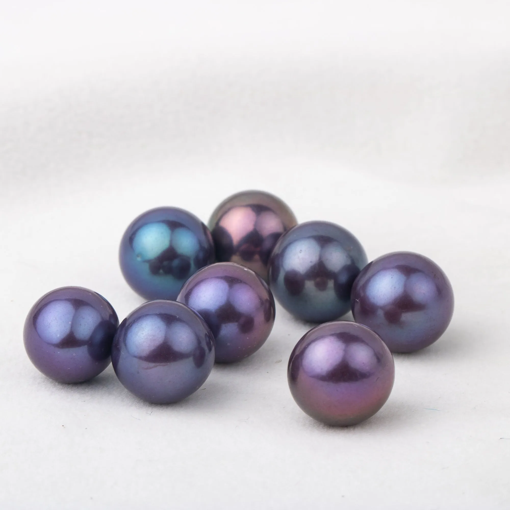 12-13mm cultured purple Edison Pearl High quality  loose freshwater pearl round shape