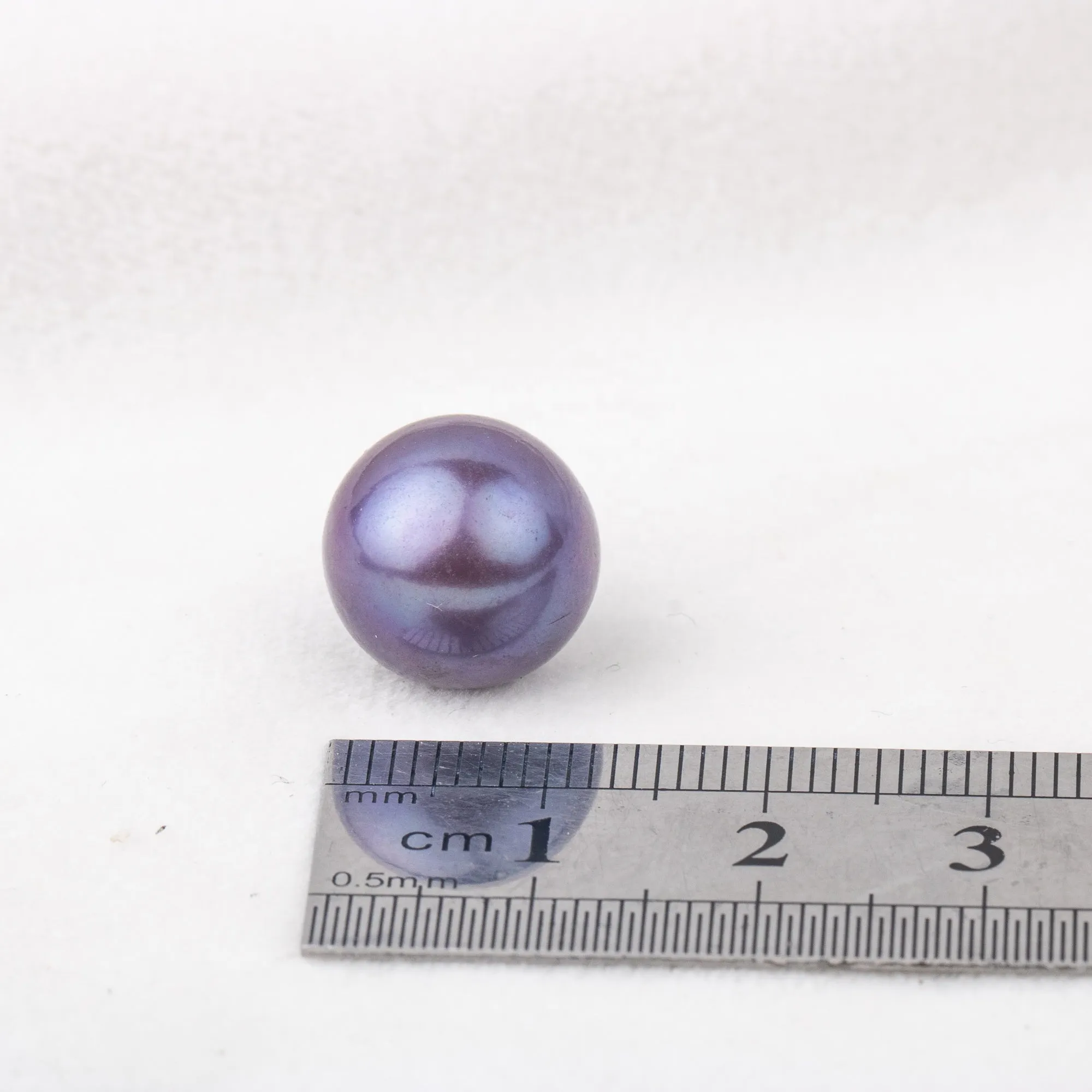 12-13mm cultured purple Edison Pearl High quality  loose freshwater pearl round shape