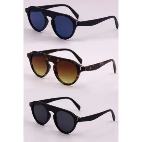 3-Piece Round Polycarbonate Full Rim Sunglasses