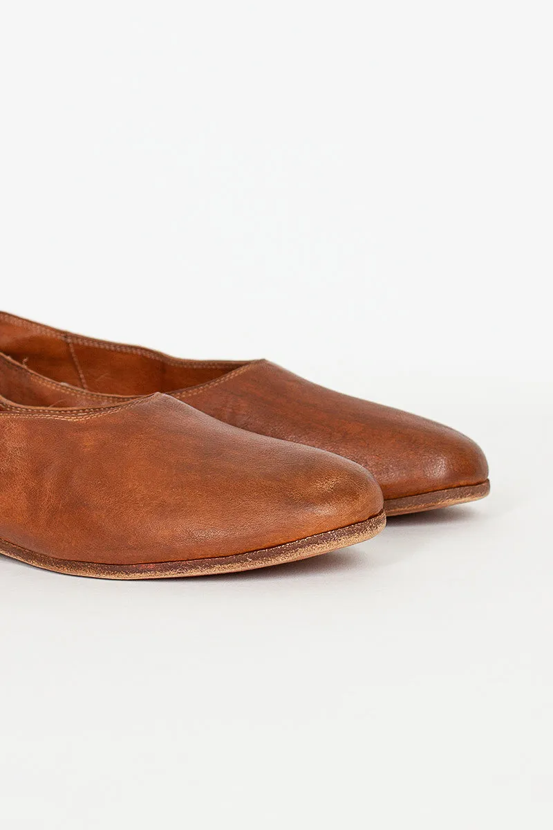 626R Full Grain Brown Ballerina Slip On