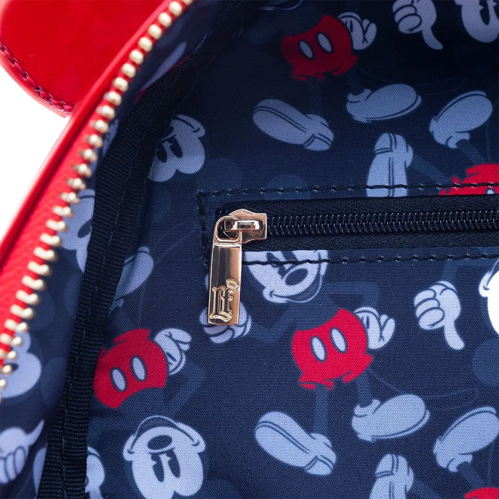 707 Street Exclusive - Loungefly Disney Mickey Mouse Holographic Series Mini Backpack - Ruby