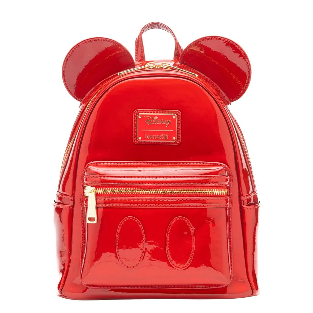 707 Street Exclusive - Loungefly Disney Mickey Mouse Holographic Series Mini Backpack - Ruby