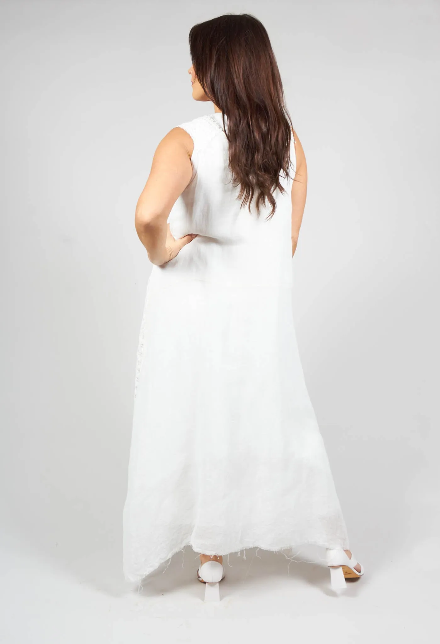 Agatha Dress with Lace Detail in White