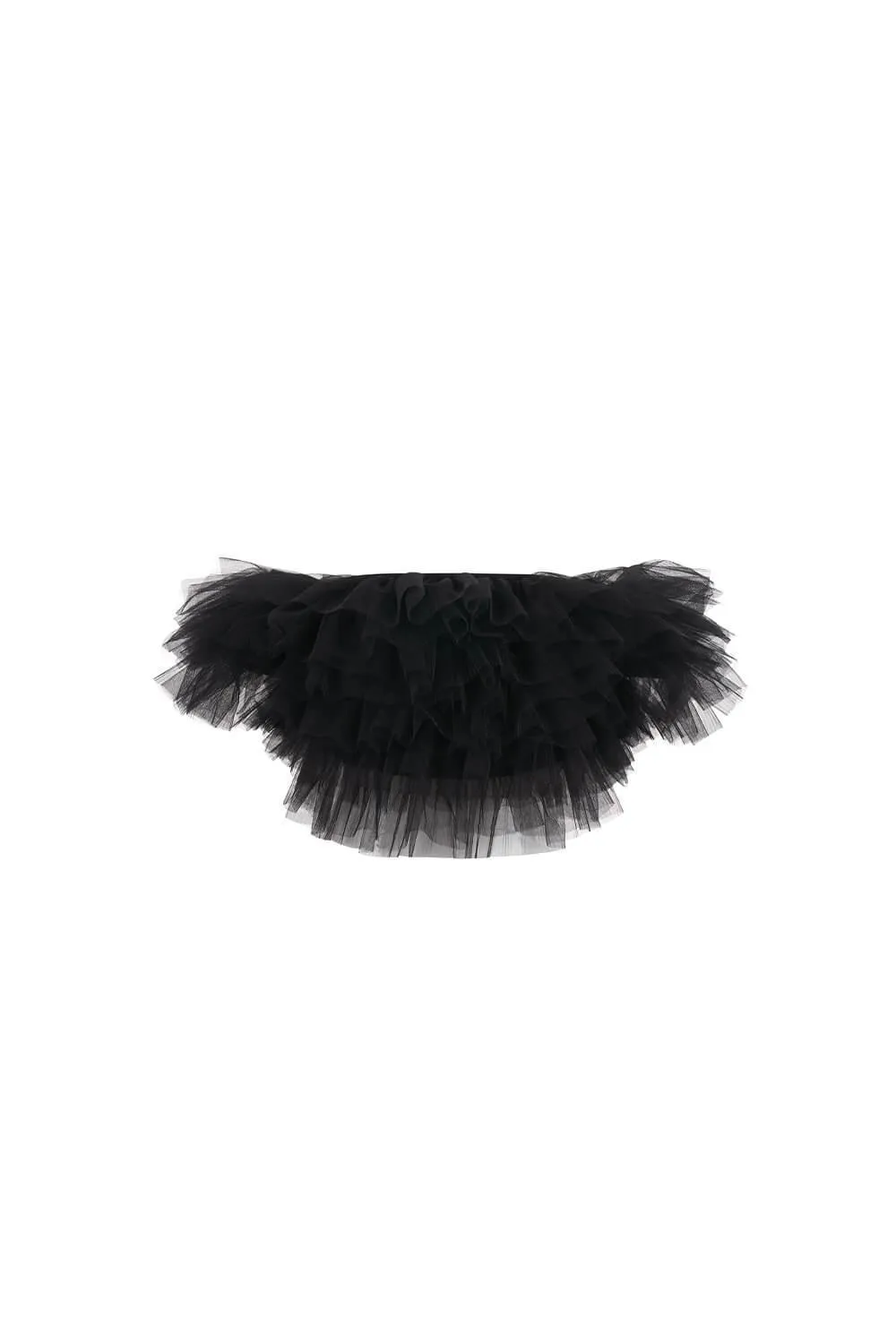 Almira Pleated Ruffled Tulle Crop Top