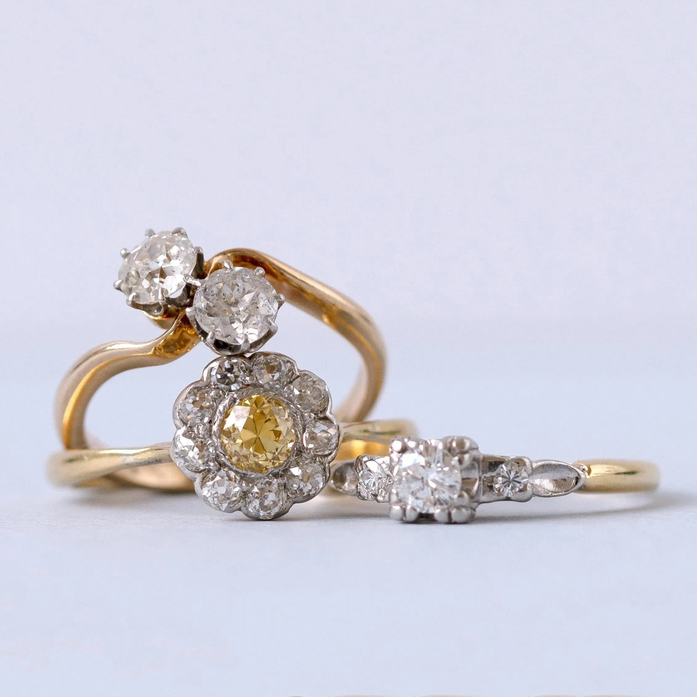 Antique Edwardian 0.8ct Diamond 'Toi Et Moi' 18ct Gold Ring