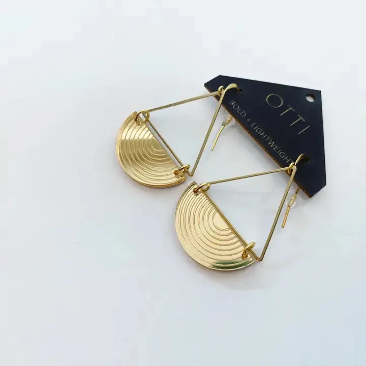 Architectural Half Moon Earrings