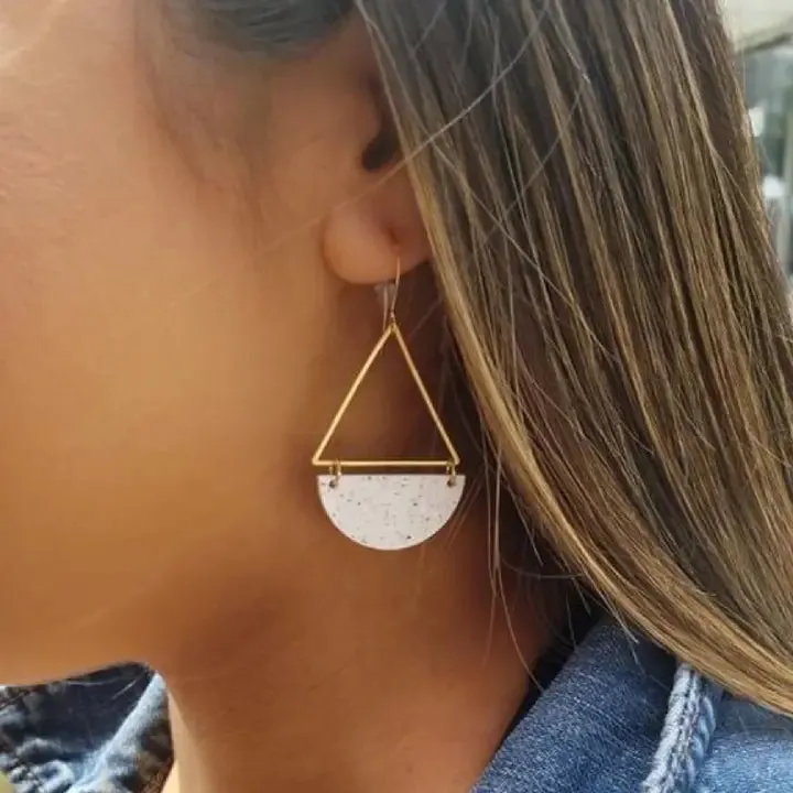 Architectural Half Moon Earrings