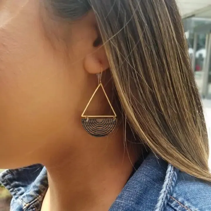 Architectural Half Moon Earrings