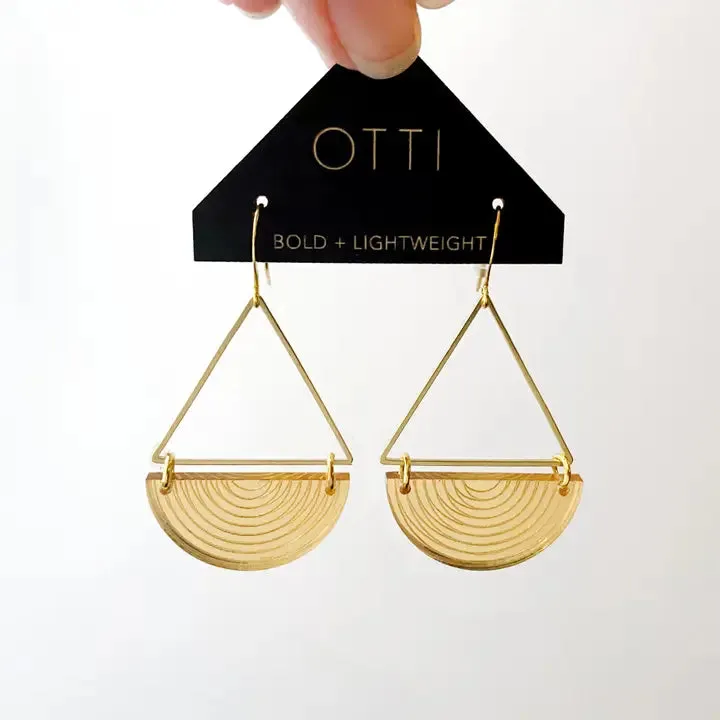 Architectural Half Moon Earrings