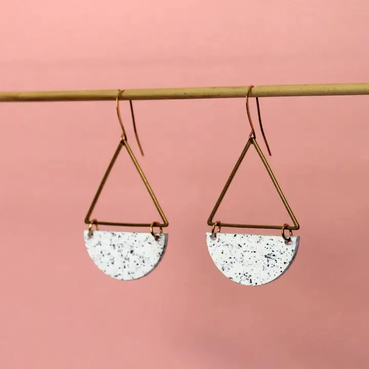 Architectural Half Moon Earrings