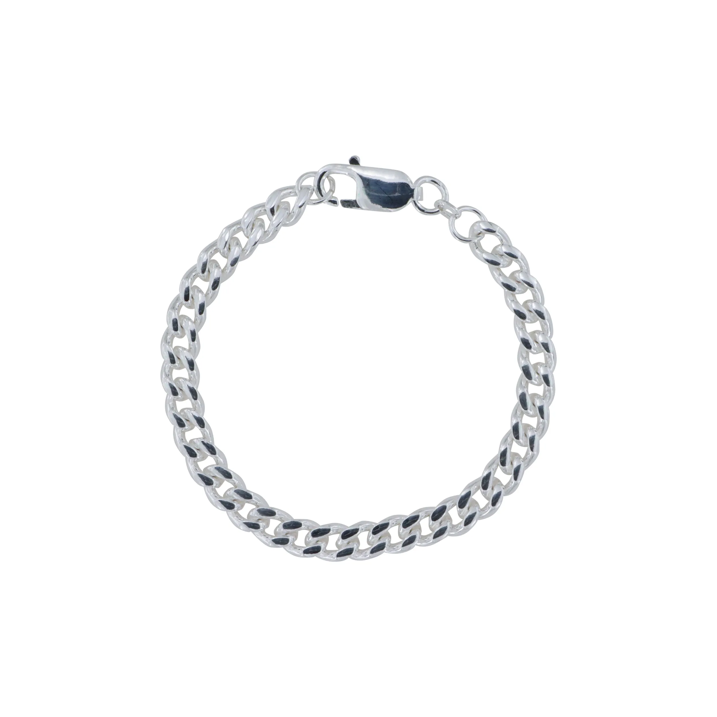 Armbånd, Panser Facet Kæde, sterlingsølv, 17-21 cm/5,8 mm