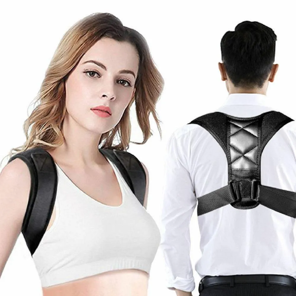 Back Shoulder Brace Support Adjustable Belt Posture Corrector Brace