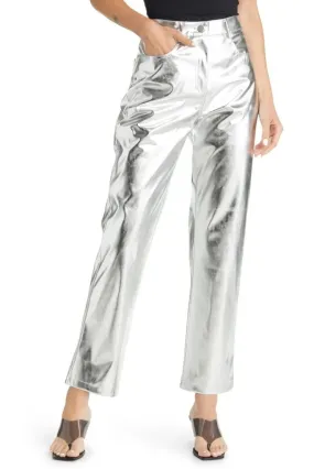 Bey Silver Metallic Trousers