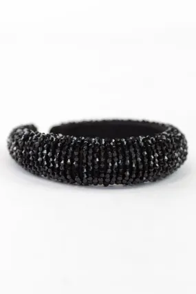 Black Beaded Headband - Final Sale