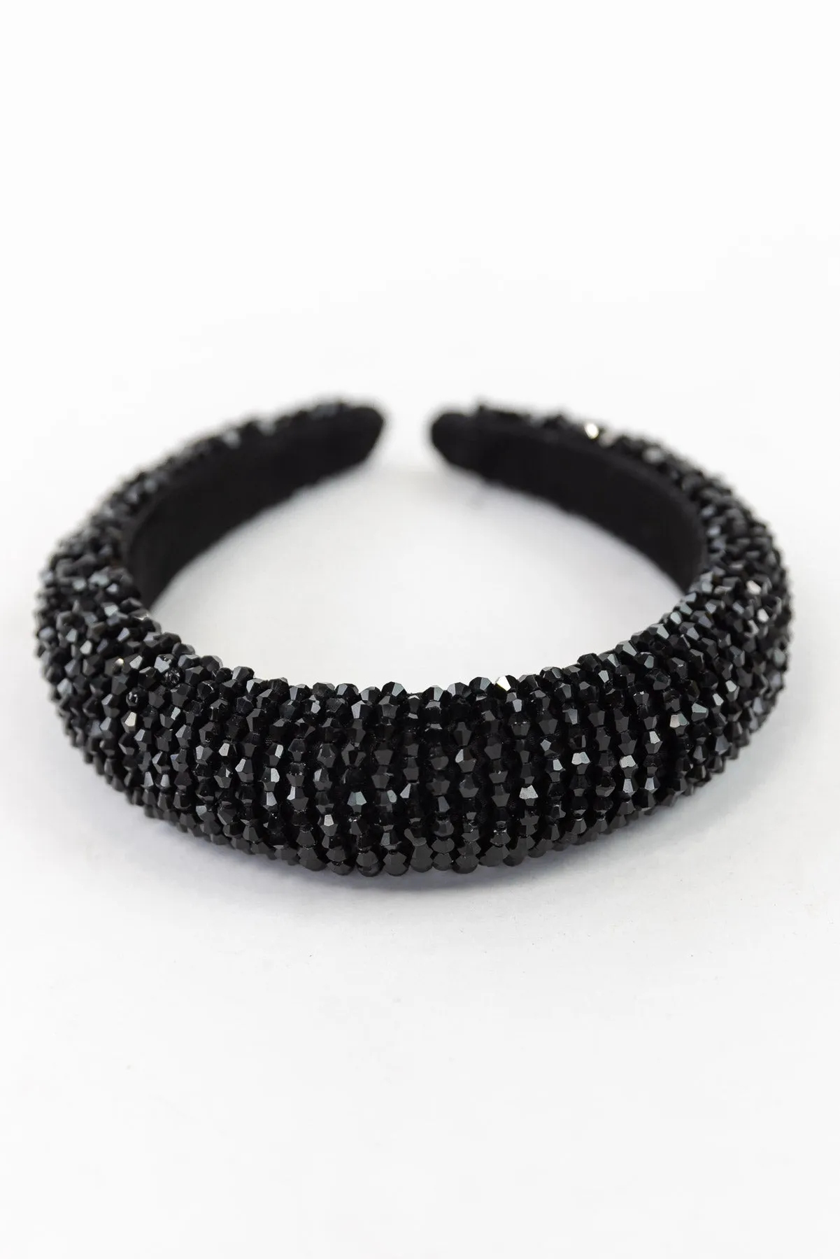 Black Beaded Headband - Final Sale