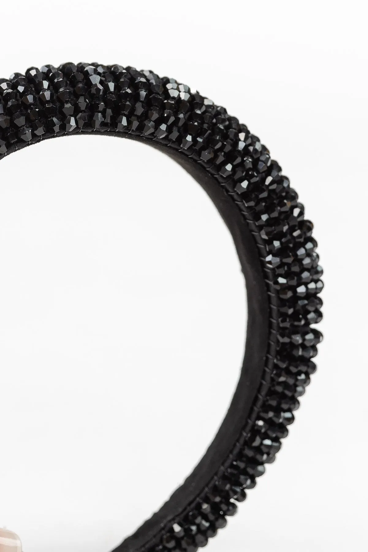 Black Beaded Headband - Final Sale