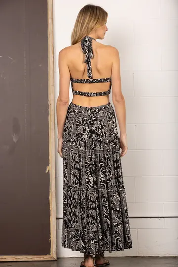 Black Maxi Dress Openback