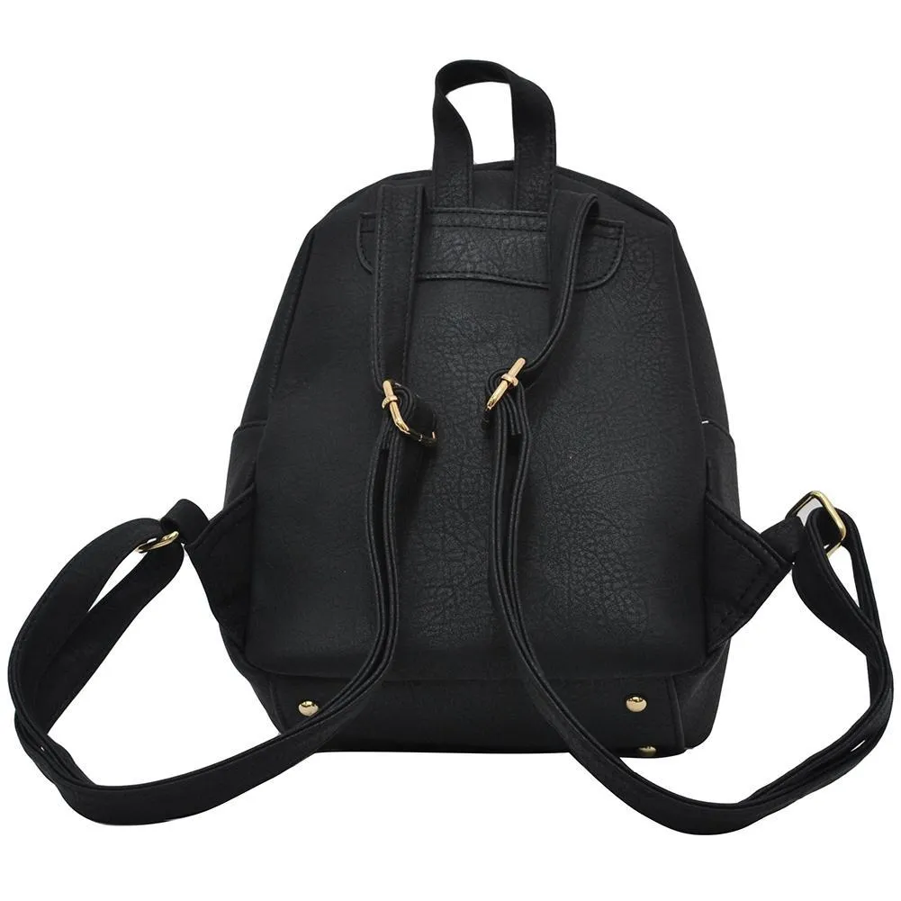 Black NGIL Faux Leather Mini Backpack