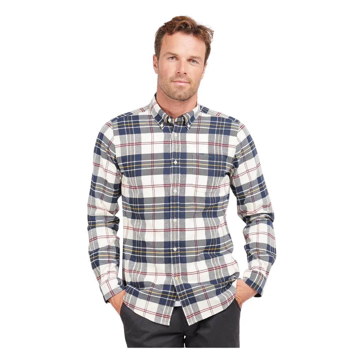 Camicia Uomo Barbour Ronan Tailored Check Ecru Multicolor