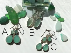 Chalcedony Earrings Mix - Double Drop