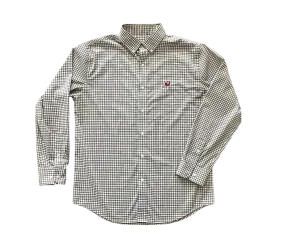 Charcoal & White Performance Button Down- Standing Dawg