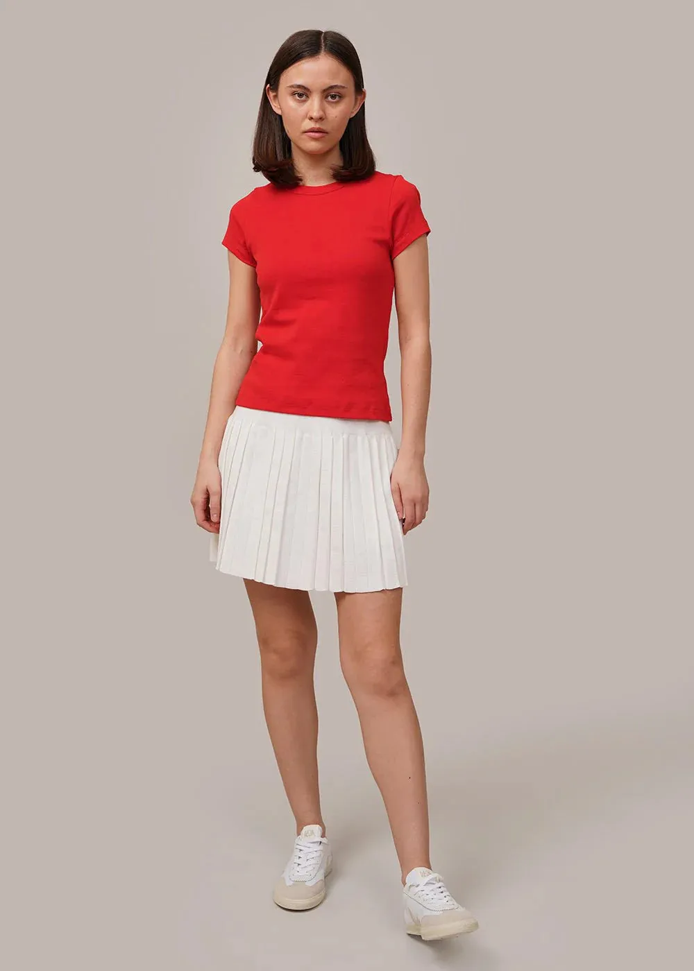 Cotton Pleated Skirt