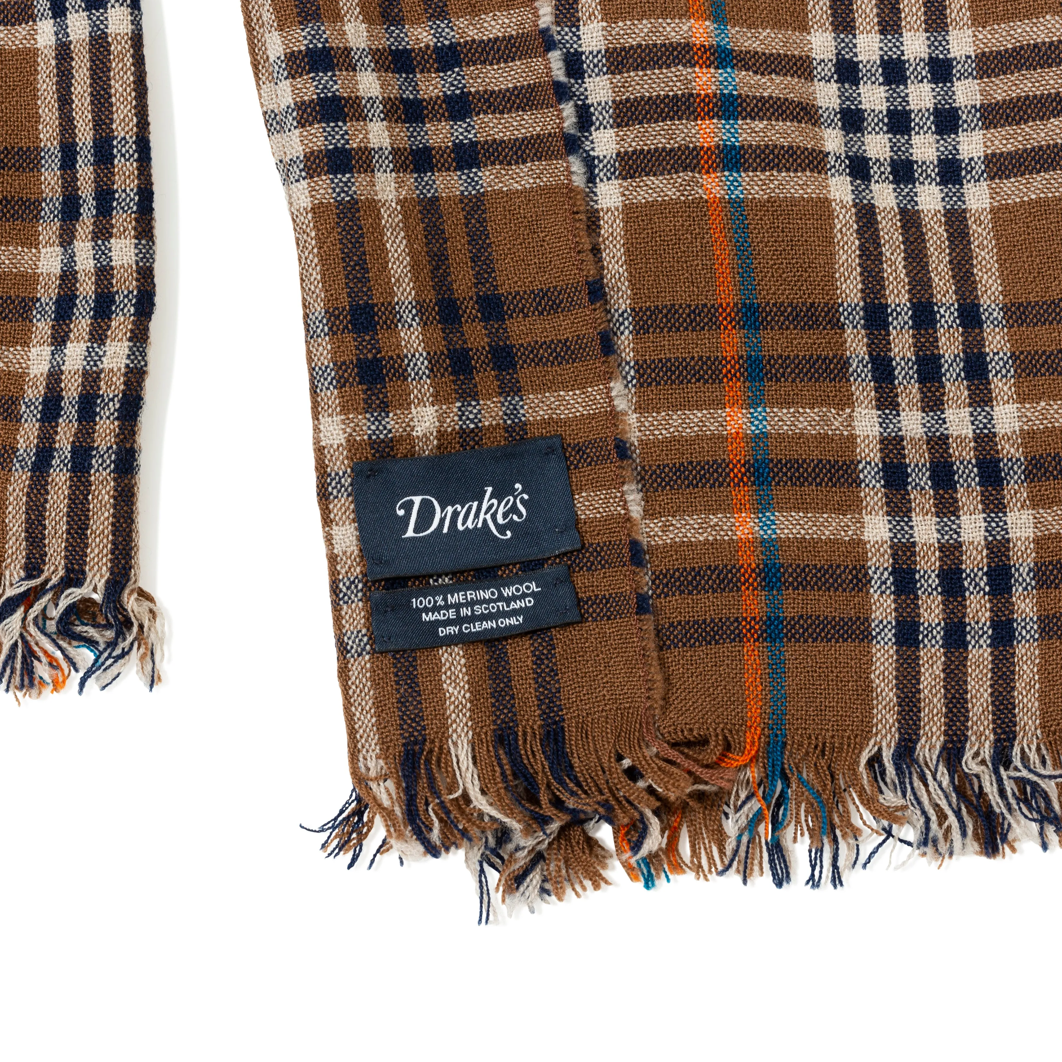 Crinkle Merino Check Scarf