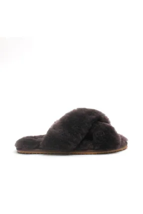 CROSS OVER SLIPPER-CHOCOLATE