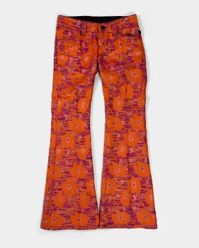 Custo Barcelona Ultra-Jean Orange Flare Pants 2000's