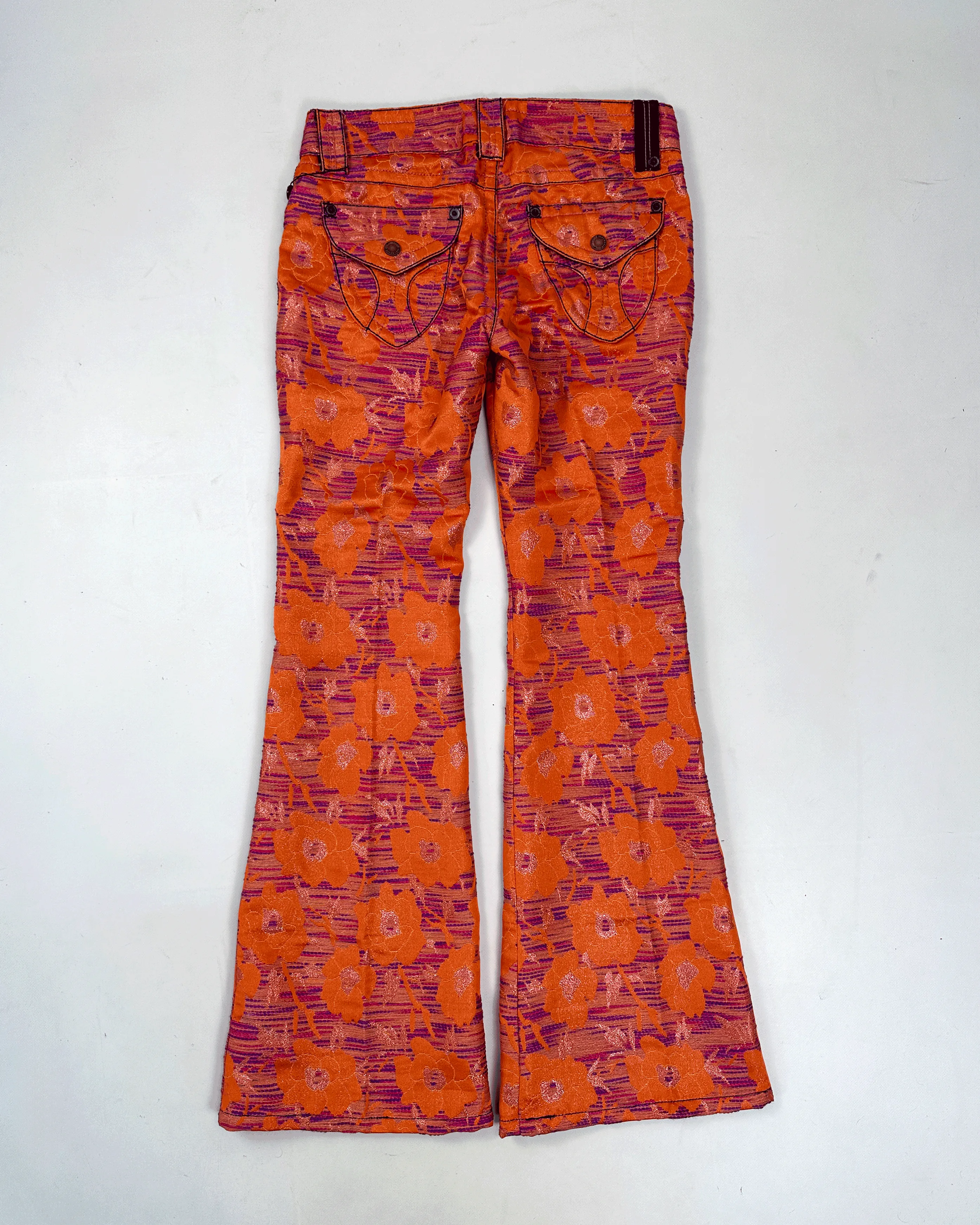 Custo Barcelona Ultra-Jean Orange Flare Pants 2000's