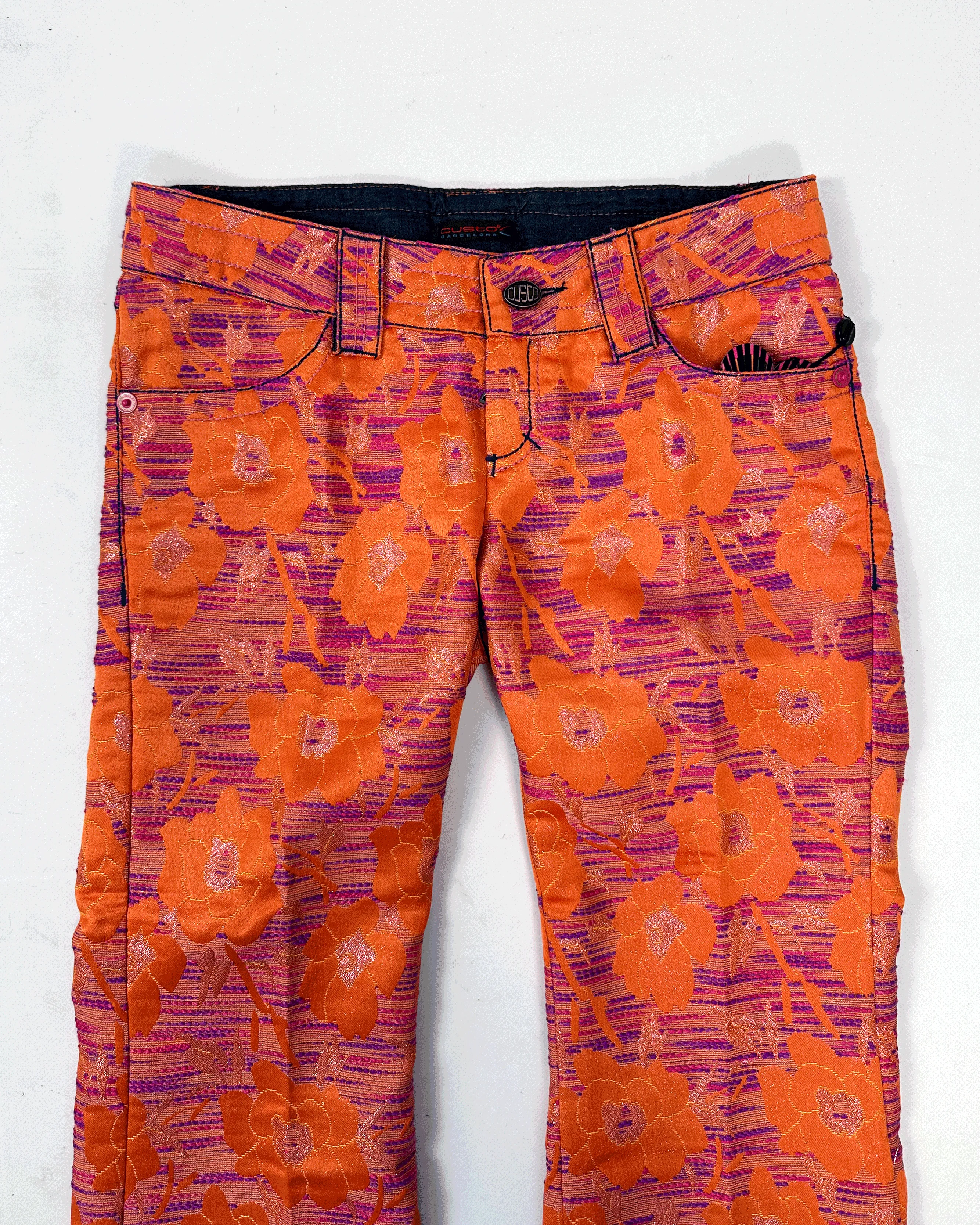 Custo Barcelona Ultra-Jean Orange Flare Pants 2000's