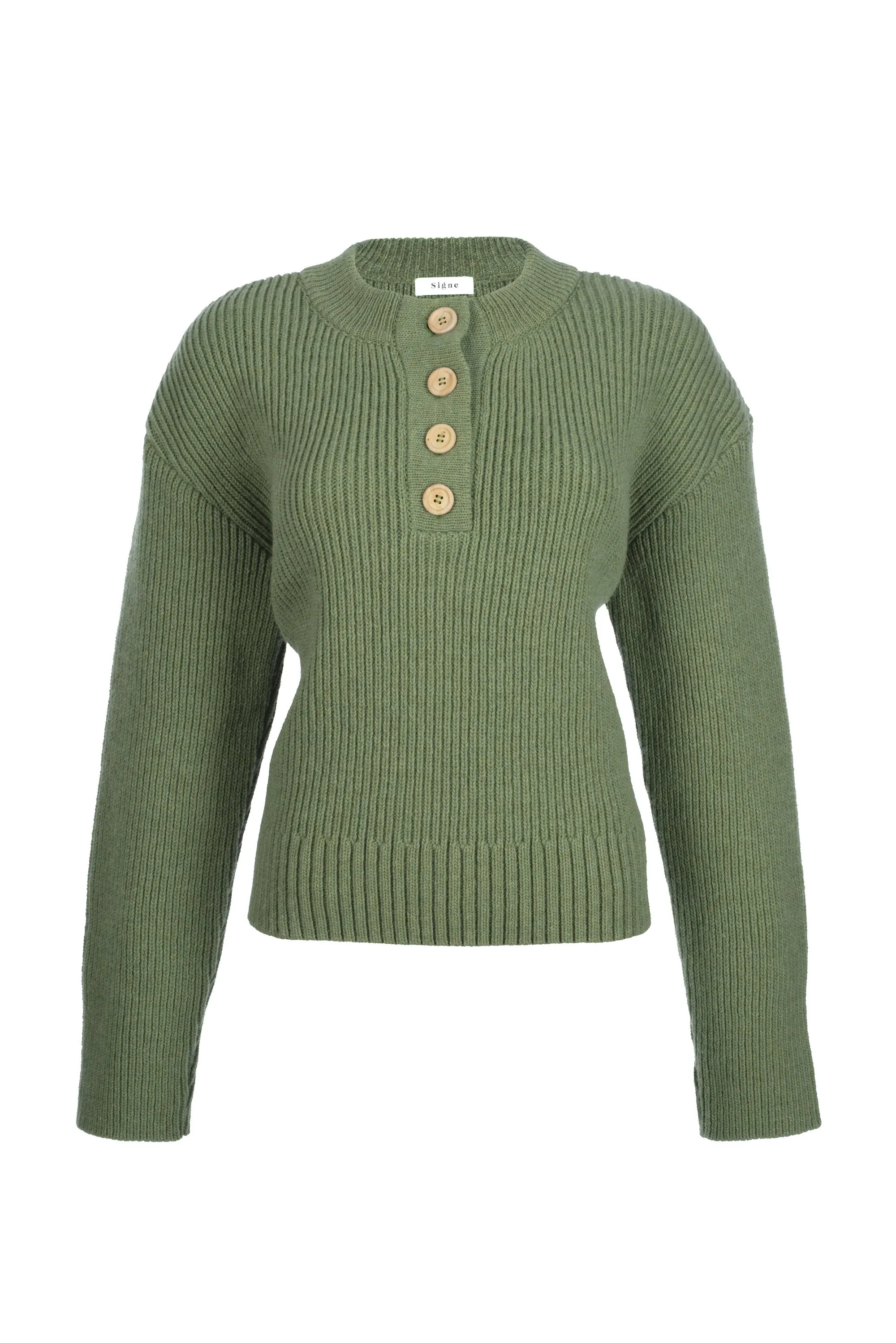 dash knit sweater green