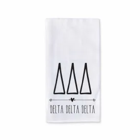 Delta Delta Delta Sorority Kitchen Towel with Boho Design