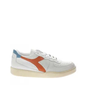 DIADORA HERITAGE SNEAKERS MI BASKET LOW USED BIANCO-ARANCIO