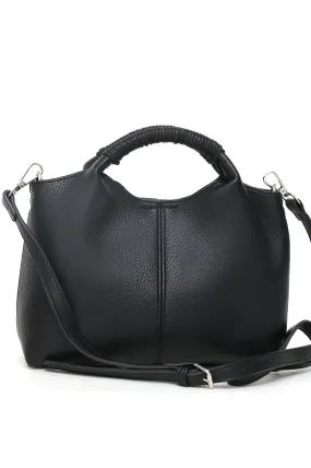 FAUX LEATHER BAG-BLACK