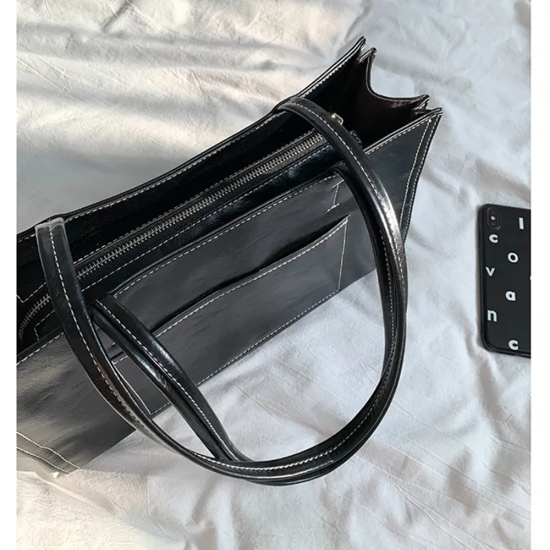 Faux Leather Rectangle Bag