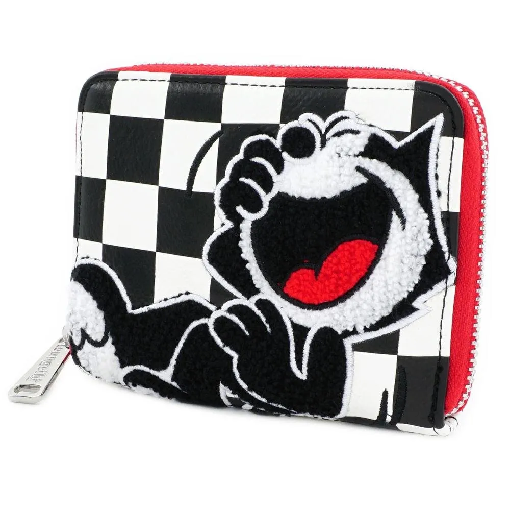 Felix the Cat Checkered Small Zip Around Wallet