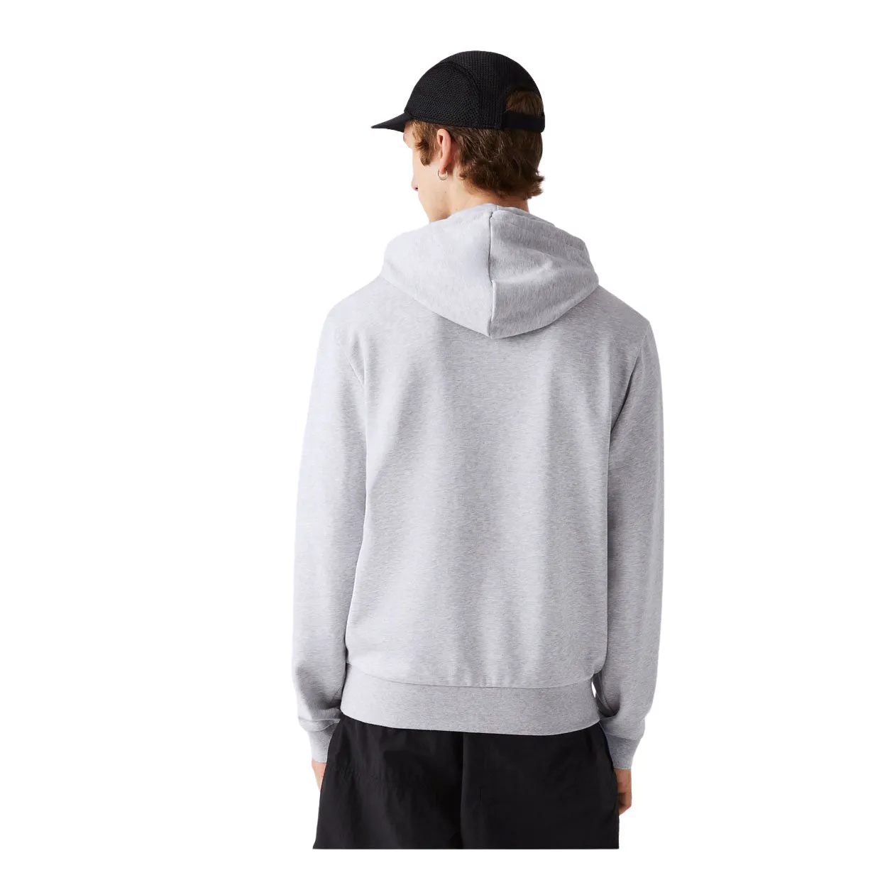 Felpa Uomo Lacoste Cappuccio Cotone Biologico Grigio Chine