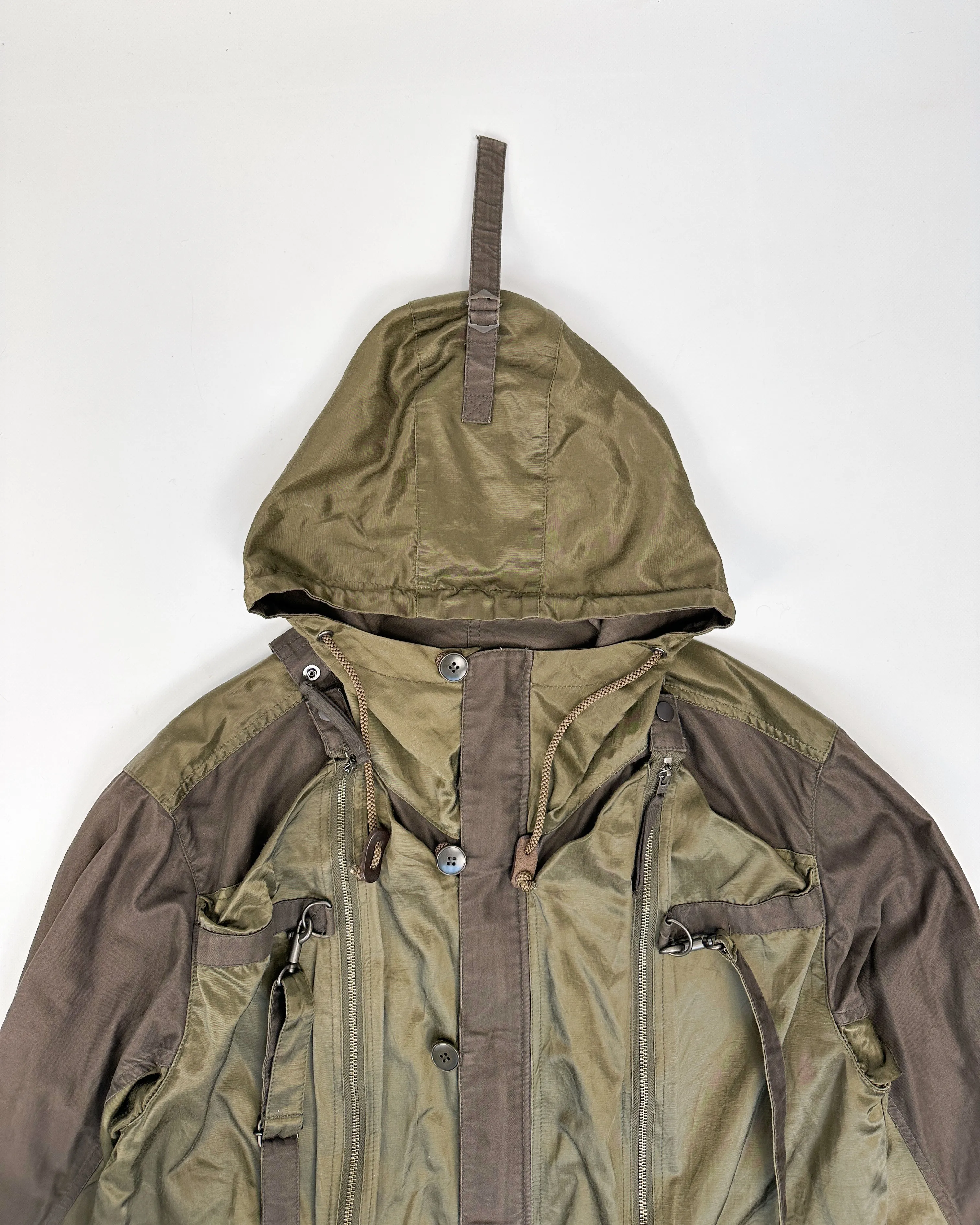 Final Home By Kosuke Tsumura Green & Brown Parachute Tactical Jacket 2000's