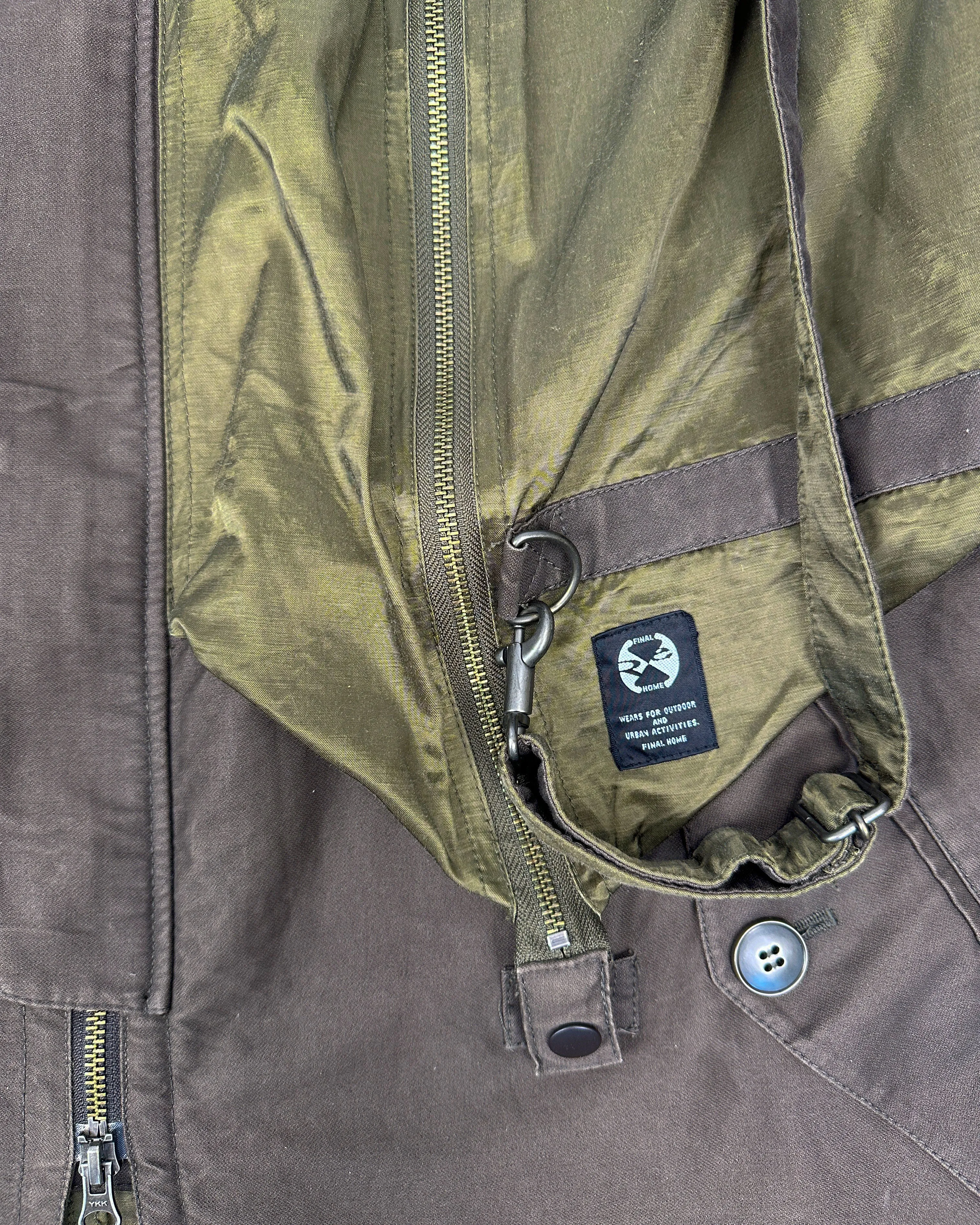 Final Home By Kosuke Tsumura Green & Brown Parachute Tactical Jacket 2000's