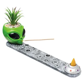 Fujima Alien Incense Burner with Faux Plant