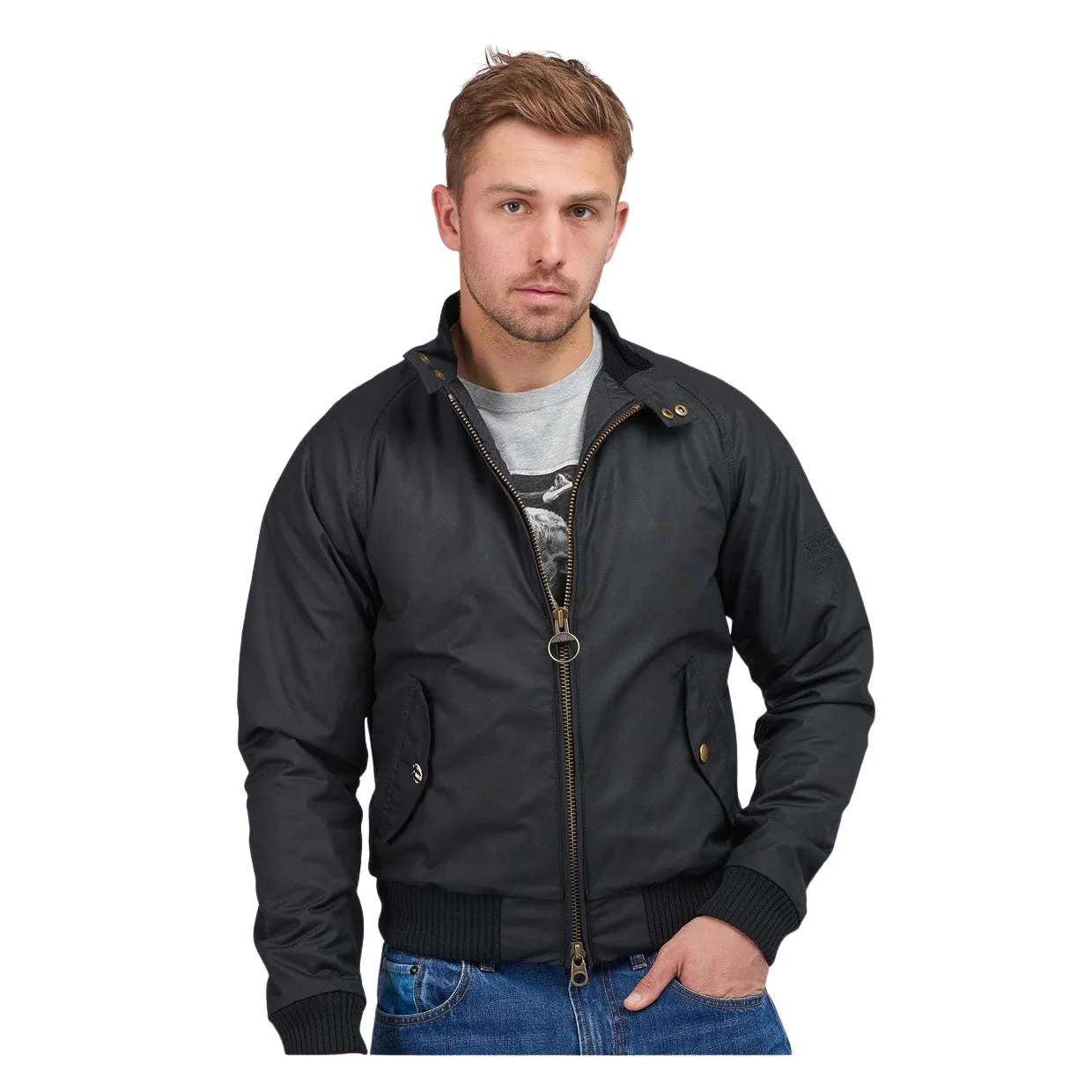 Giubbino Barbour International Merchant Wax Jacket Nero