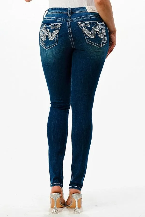 Grace in LA Skinny Jeans Butterfly