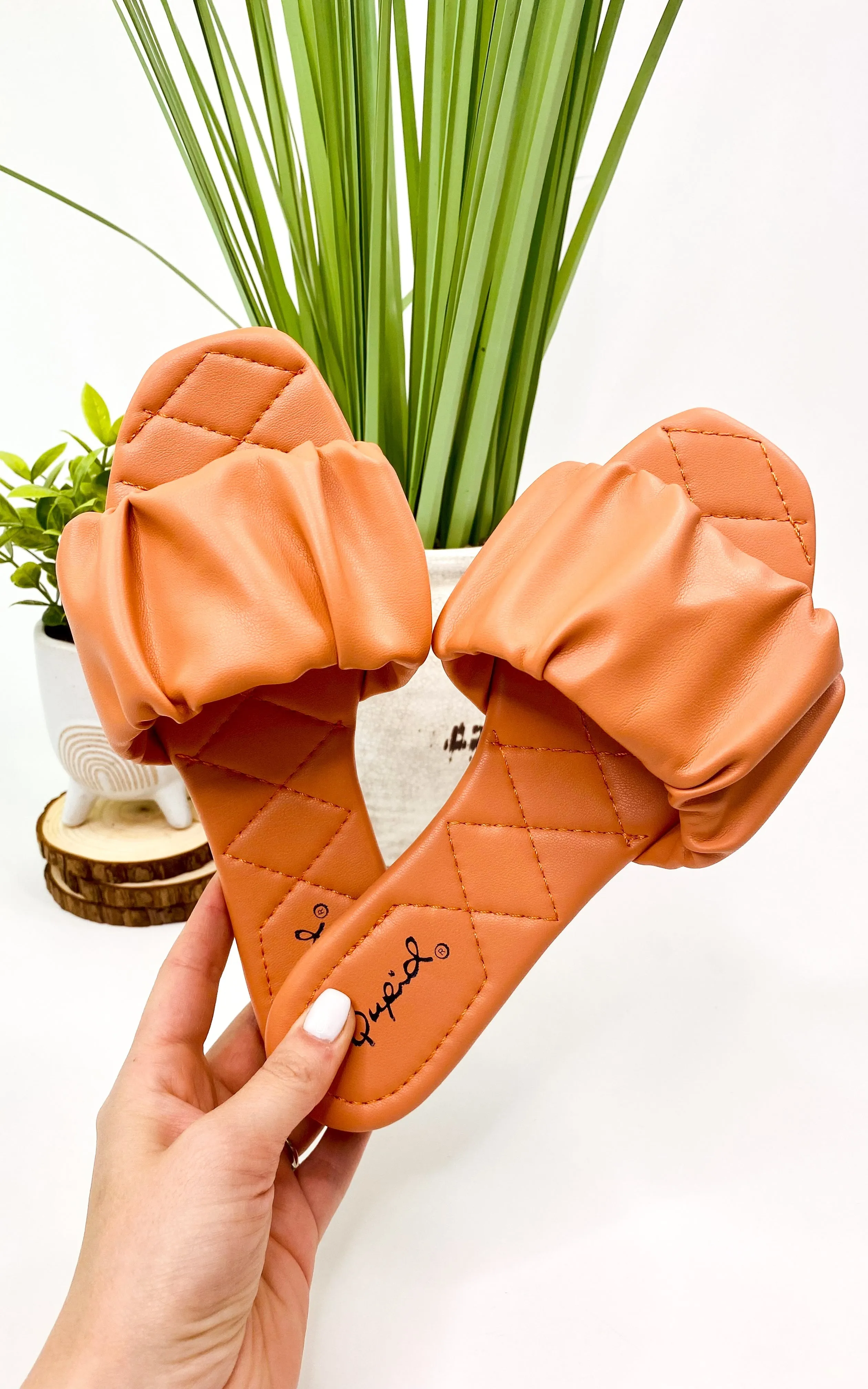 Hazy Rouched Sandal in Ash Coral