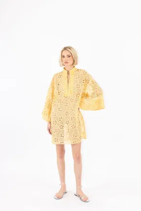 honey open florals mini caftan