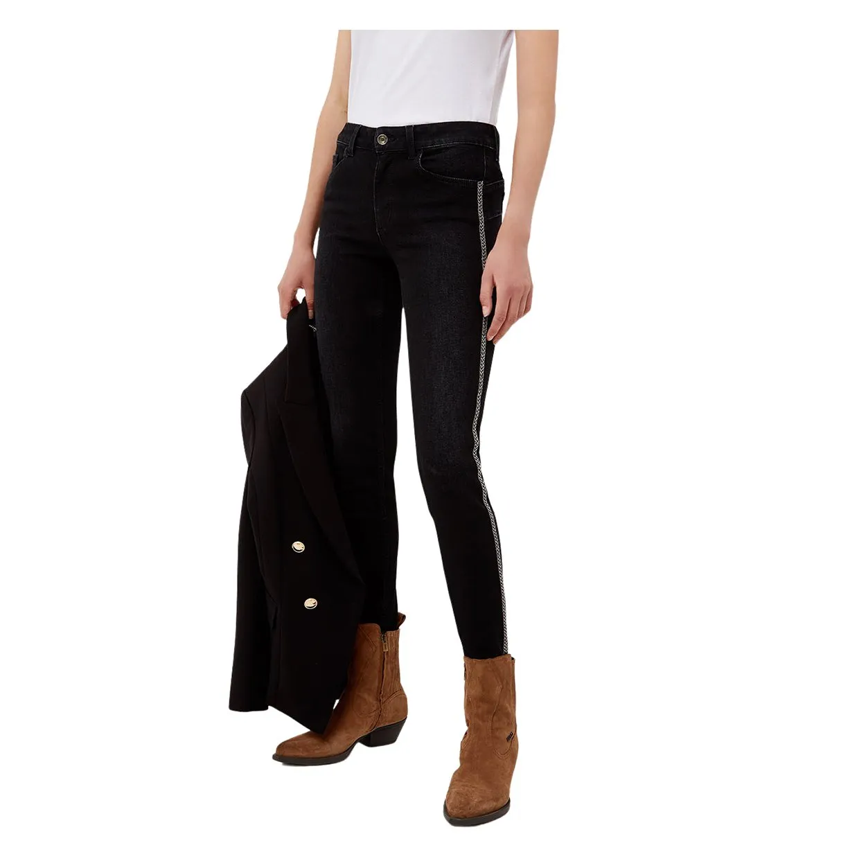 Jeans Liu-Jo Skinny Divine Con Strass Nero