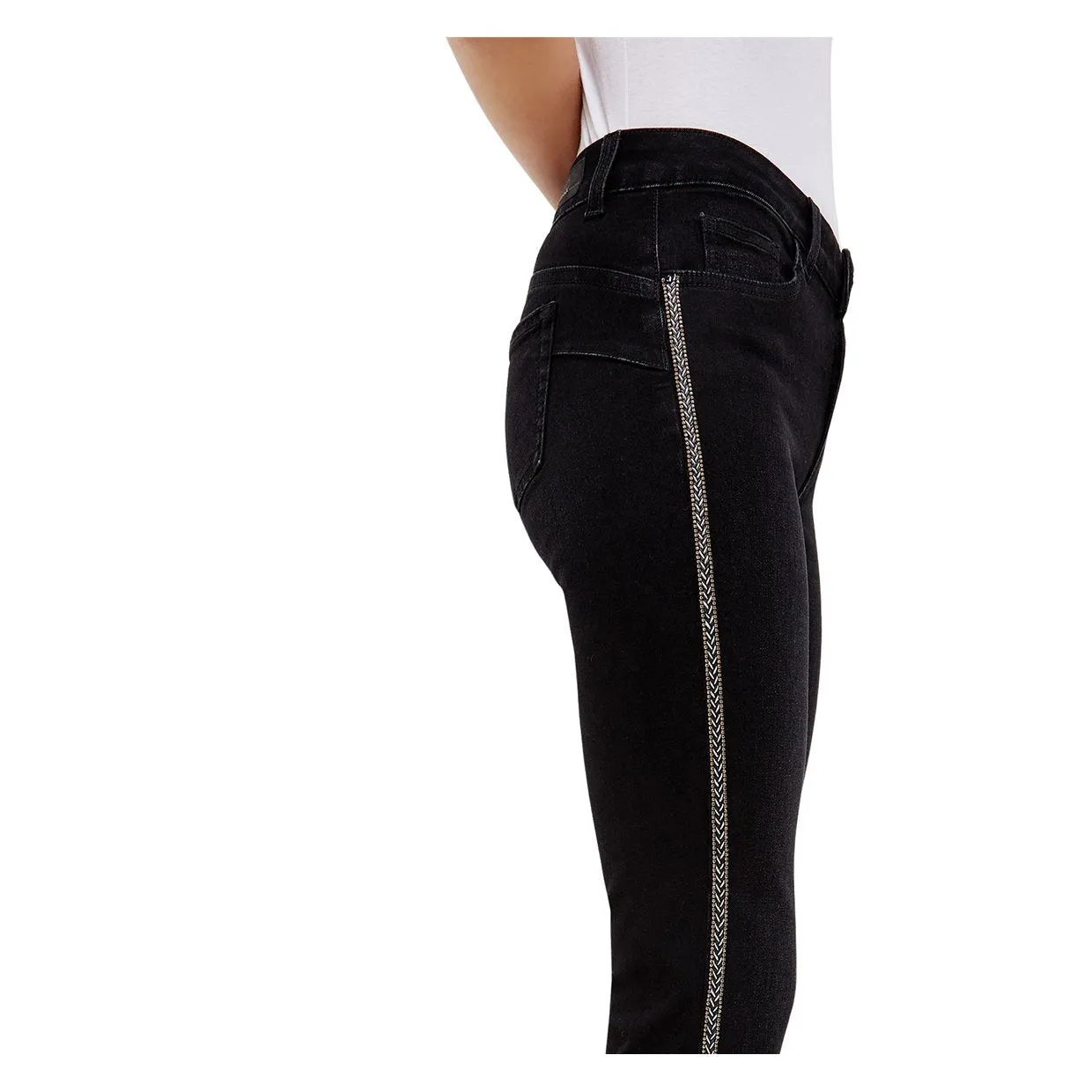 Jeans Liu-Jo Skinny Divine Con Strass Nero