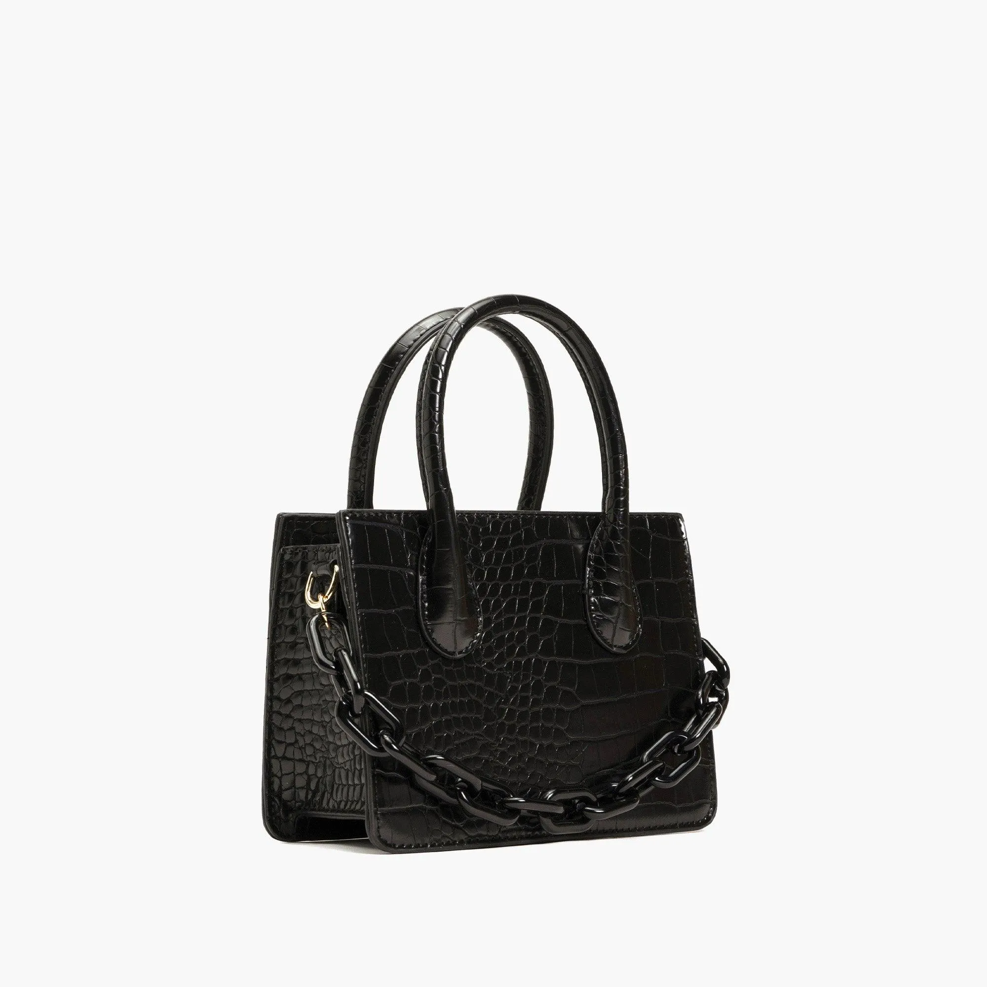 Kenzie Chain Vegan Croc Crossbody Bag