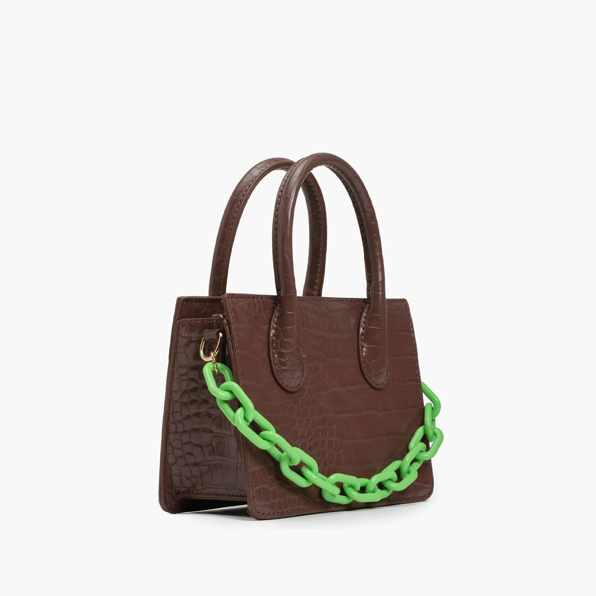 Kenzie Chain Vegan Croc Crossbody Bag